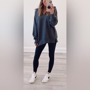 Abercrombie & Fitch Soft AF Dark Gray V neck Sweatshirt